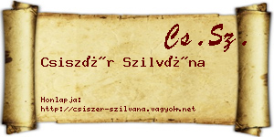 Csiszér Szilvána névjegykártya